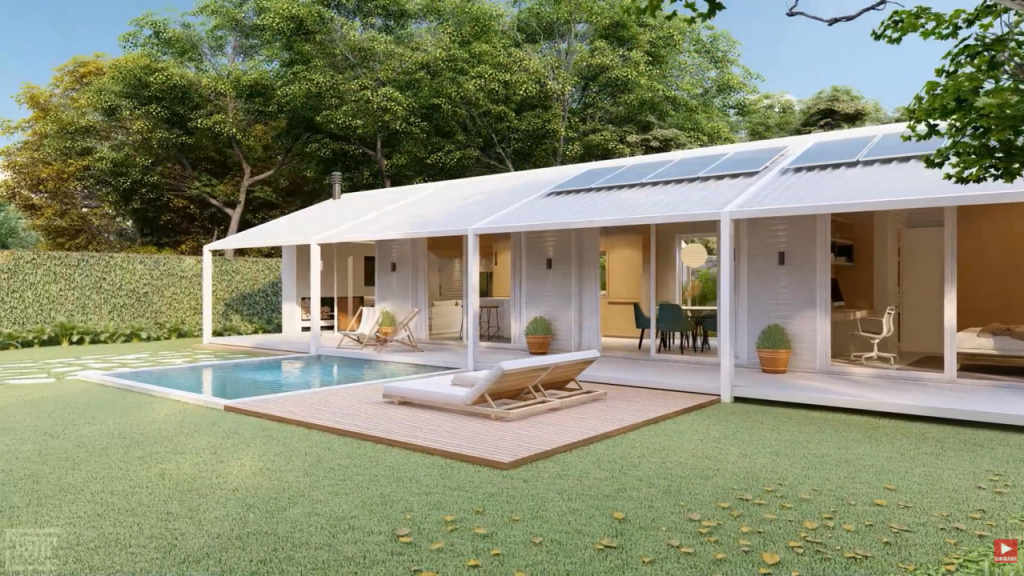 Casa térrea modular simples e aconchegante une integração com a natureza e funcionalidade moderna