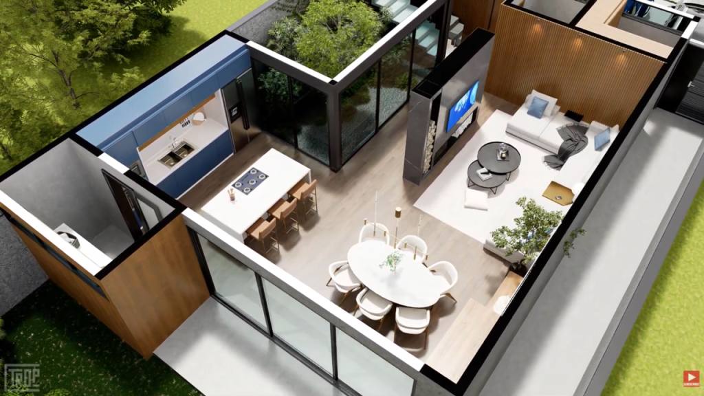 Casa moderna em terreno 10x25m: design funcional que valoriza luz natural e conforto familiar