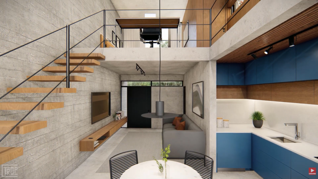 Projeto de loft pequeno: conforto, funcionalidade e estética clean em apenas 5x8 metros urbanos