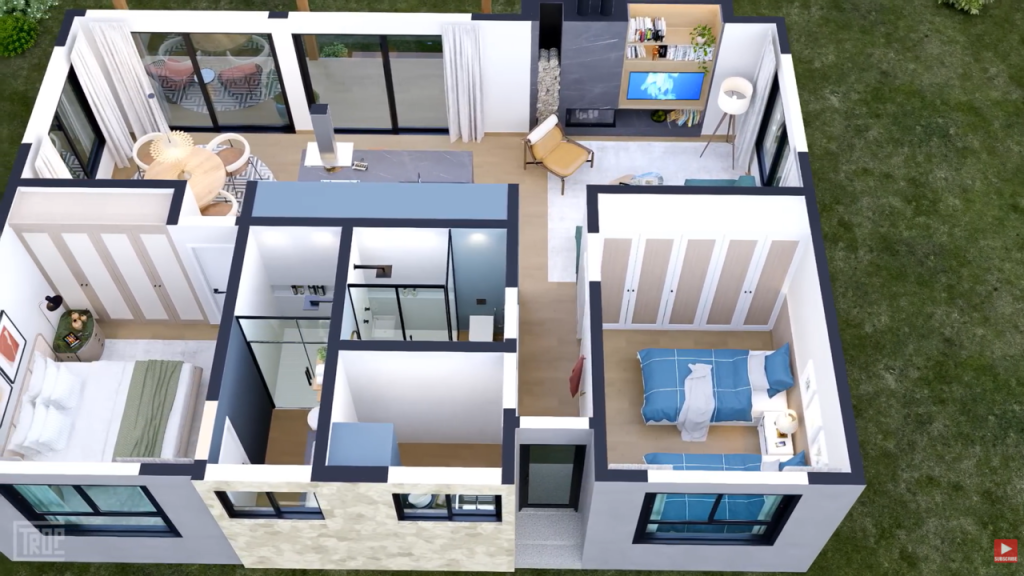 Casa rústica de 80 metros quadrados combina fachada acolhedora, interiores modernos e integração com a natureza