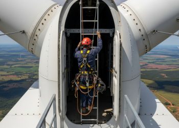 Subir cem metros de altura para manter turbinas eólicas funcionando garante salários acima de vinte mil reais para técnicos que trabalham com vento no lugar do escritório