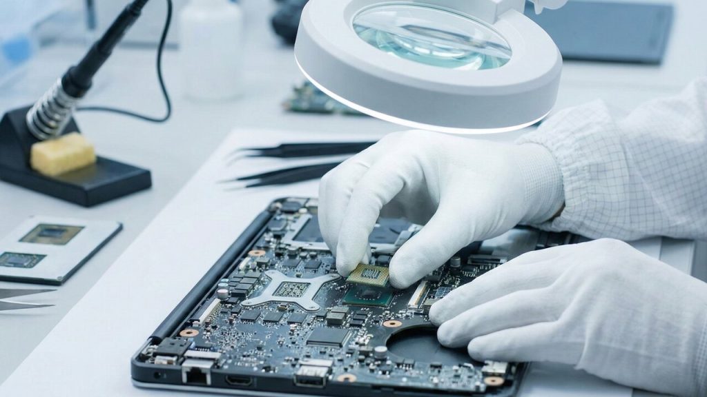 Com 2.000 componentes eletrônicos e chips em nanômetros, é assim que a engenharia monta o notebook que cabe em sua mochila com alta precisão