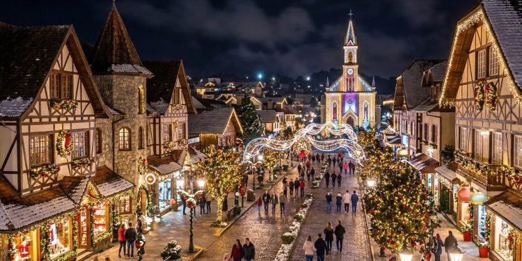 Cidade fundada há 69 anos é a mais visitada da Serra Gaúcha e ganha fama mundial por seu Natal Luz e pela arquitetura de estilo europeu no Sul