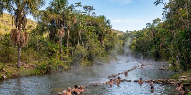 Cidade ideal para aposentados e famílias, Rio Quente abriga o único rio de águas termais do mundo com temperaturas que atingem os 37 graus naturais