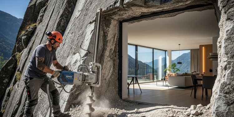 Homem escava uma montanha e cria um apartamento moderno dentro da rocha