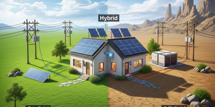 Aprenda a escolher sistema solar correto, On-Grid, Off-Grid ou híbrido para sua casa