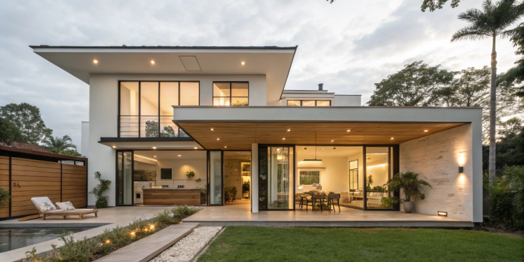 Casa compacta funcional de 74 metros quadrados une conforto térmico, baixo custo e excelente aproveitamento