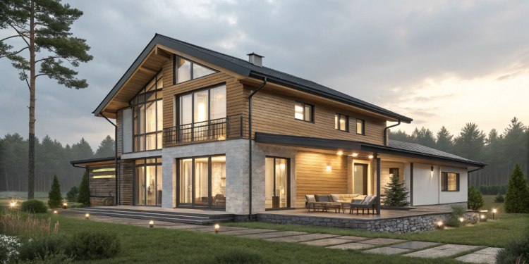 Projeto de casa minimalista com 2 suítes, escritório e alto desempenho térmico residencial