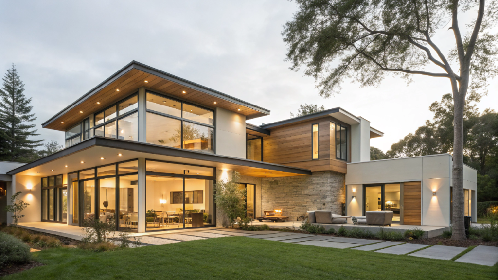 Projeto de casa térrea com 3 quartos, jardim de inverno e luz natural abundante o dia todo