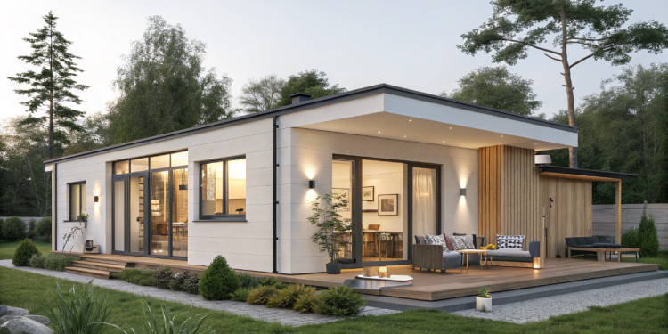 Casa de campo moderna de 80 metros quadrados com design inteligente e integração total com a natureza