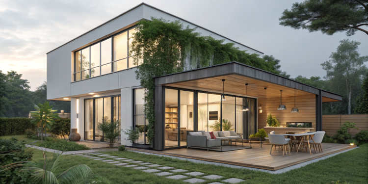 Casa compacta de 78 metros quadrados integra jardim interno, ventilação natural e ambientes funcionais modernos