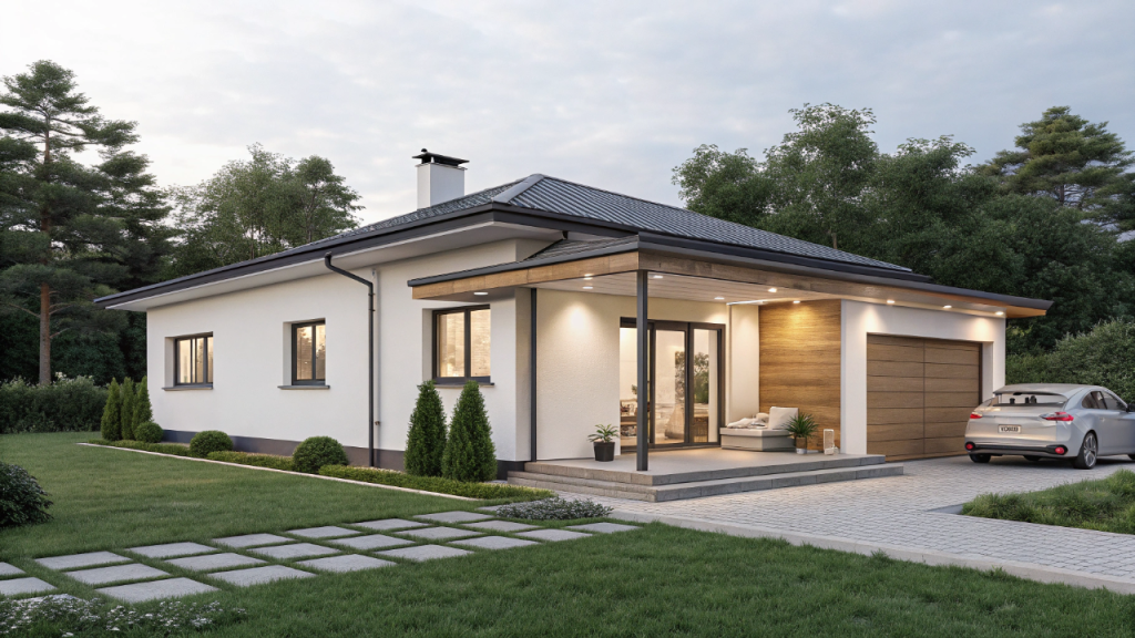 Casa compacta minimalista: 68 metros quadrados de funcionalidade, conforto e estilo em terrenos urbanos pequenos
