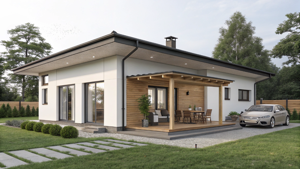 Casa compacta minimalista: 68 metros quadrados de funcionalidade, conforto e estilo em terrenos urbanos pequenos