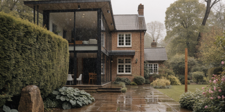 Casa de campo em L com 2 quartos une conforto, integração com a natureza e praticidade