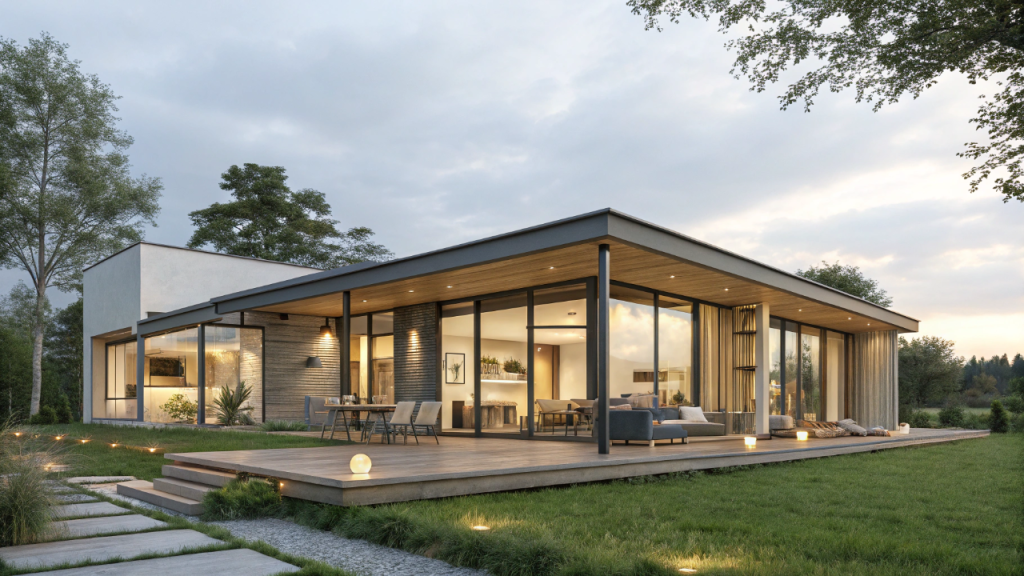 Casa linear de 102 metros quadrados combina conforto, ventilação natural e integração perfeita entre ambientes