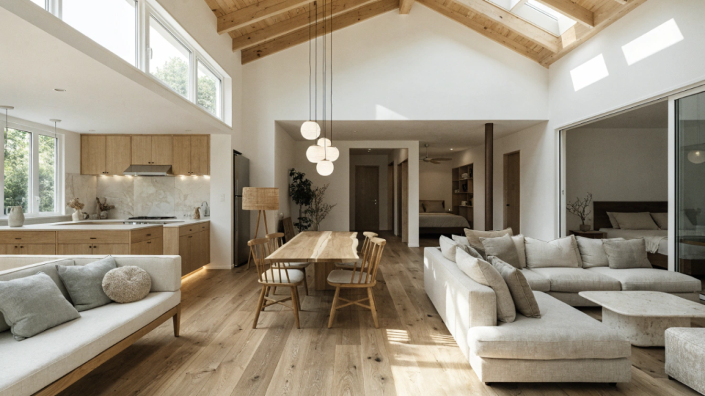 Casa minimalista de 80 metros quadrados com 3 quartos une design clean, conforto térmico e funcionalidade