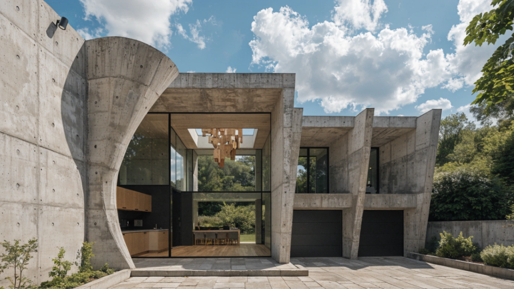 Casa moderna em concreto aparente com layout funcional e alto conforto térmico para famílias