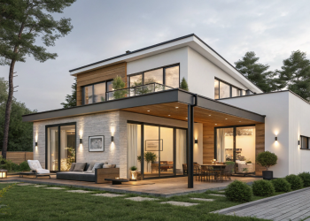 Casa moderna compacta de 95 metros quadrados com espaço gourmet integra conforto, estilo e funcionalidade urbana