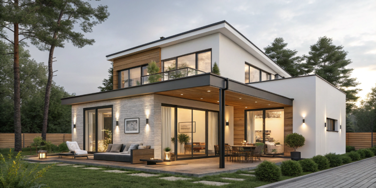 Casa moderna compacta de 95 metros quadrados com espaço gourmet integra conforto, estilo e funcionalidade urbana