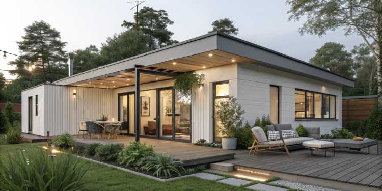 Casa pequena e moderna de 65 metros quadrados com pátio incrível no fundo do terreno une conforto e estilo