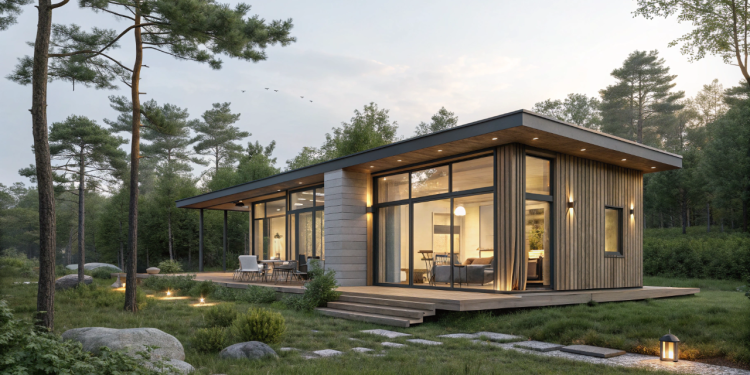 Casa pequena e moderna de 68 metros quadrados em meio à natureza integra conforto, luz natural e estilo contemporâneo