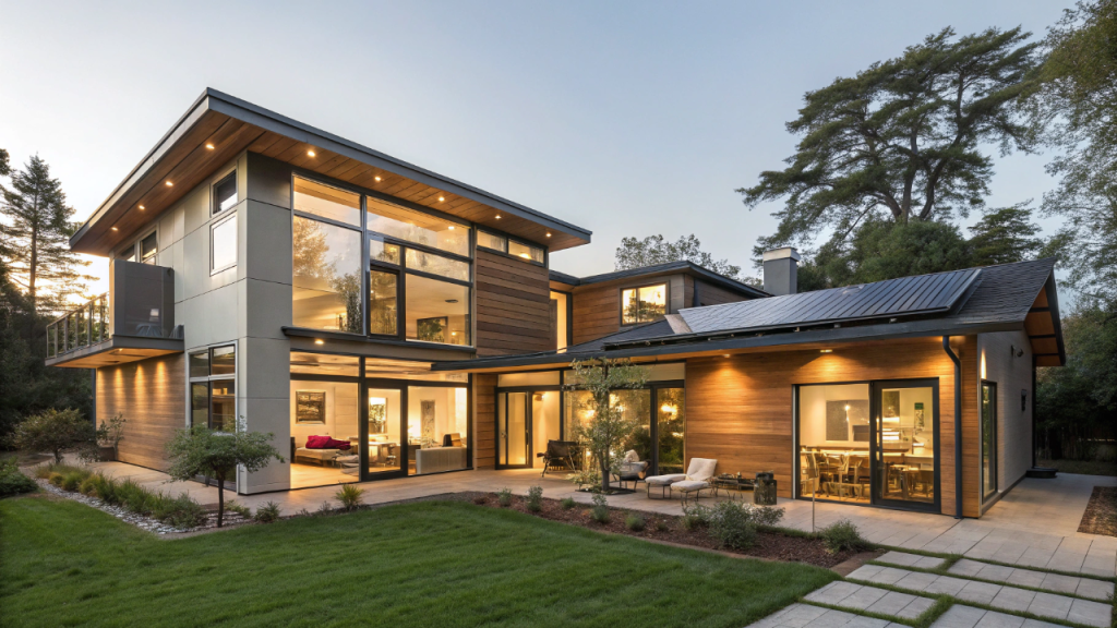Casa sustentável contemporânea com energia solar une conforto, economia e eficiência ambiental
