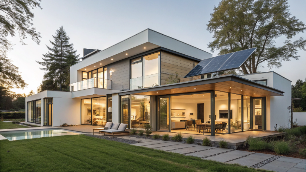 Casa sustentável contemporânea com energia solar une conforto, economia e eficiência ambiental