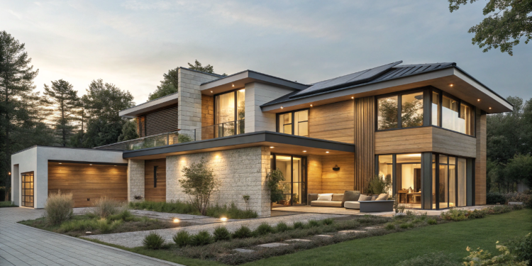 Casa sustentável contemporânea com energia solar une conforto, economia e eficiência ambiental