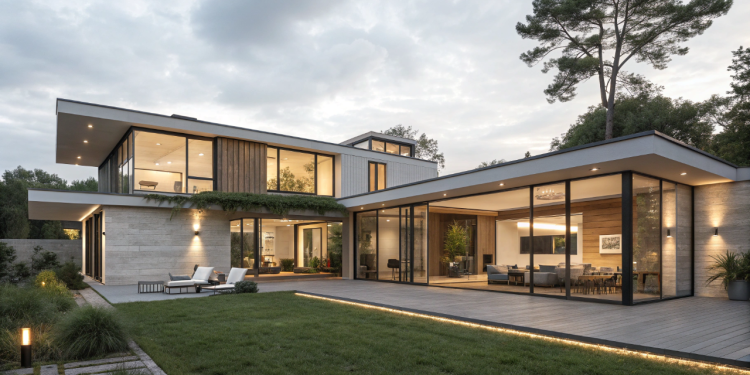 Casa térrea contemporânea de 112 metros quadrados com pátio central garante luz natural e ventilação cruzada