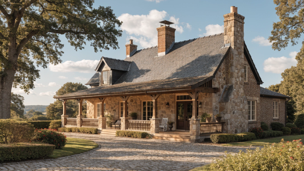 Conheça a casa de campo rústica com 3 quartos e varanda ampla perfeita para famílias