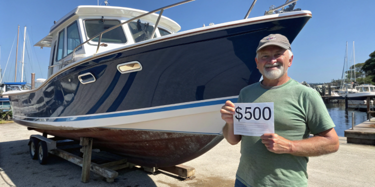 Homem compra barco abandonado por $500 e o restaura como novo