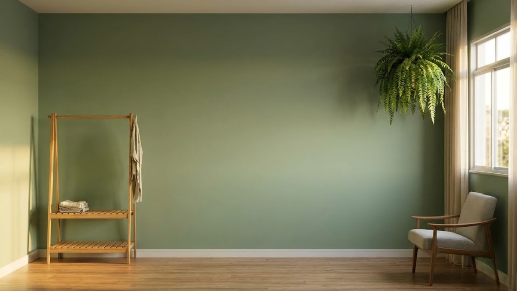 Mistura de massa corrida com corante sendo preparada em balde para pintura residencial