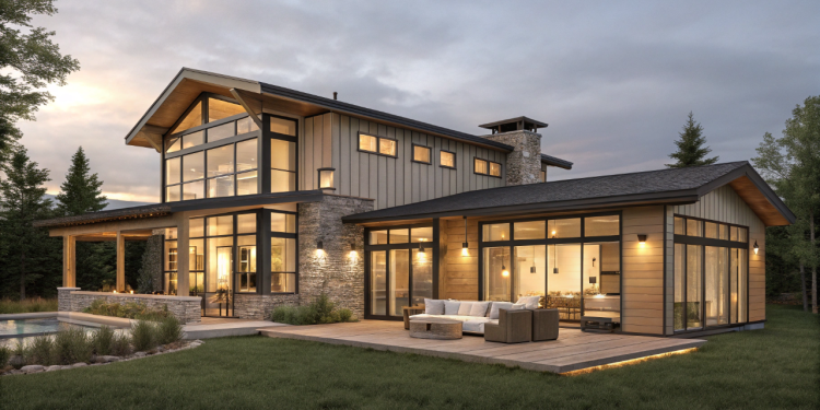 Projeto de residência de campo com 3 quartos, 2 banheiros e sala integrada: funcionalidade e estilo