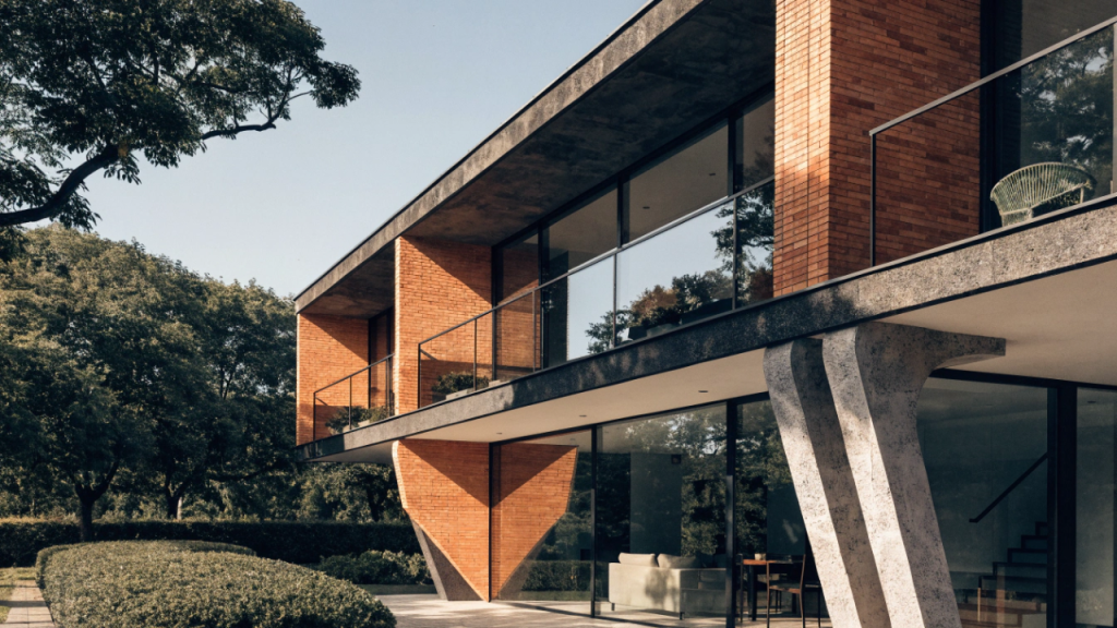 Sobrado moderno com pé direito duplo de 150 metros quadrados: conforto, estilo contemporâneo e iluminação natural