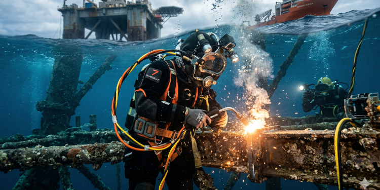 Soldagem subaquática e a carreira de mergulhador comercial