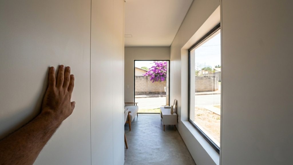 A casa de 58 m² construída como um "quebra-cabeça" de alta performance, onde as paredes são o próprio isolamento e a estrutura da união.