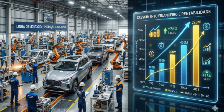 Crescimento da produção industrial brasileira em janeiro de 2026