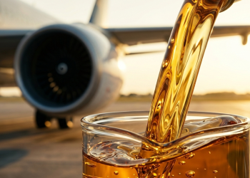 O líquido milionário feito de óleo de fritura que as maiores petroleiras do mundo estão refinando para fazer jatos comerciais voarem sem usar querosene fóssil