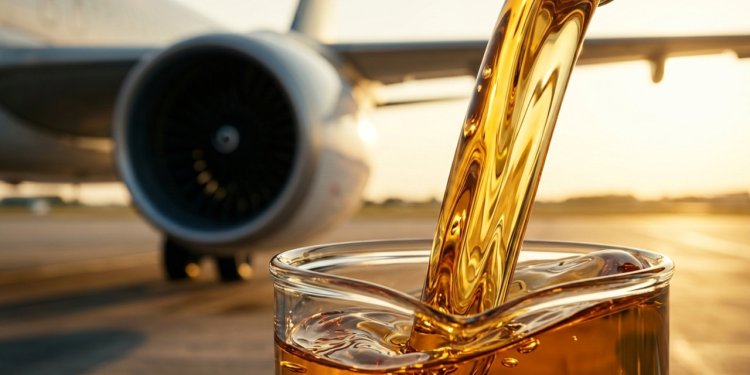O líquido milionário feito de óleo de fritura que as maiores petroleiras do mundo estão refinando para fazer jatos comerciais voarem sem usar querosene fóssil