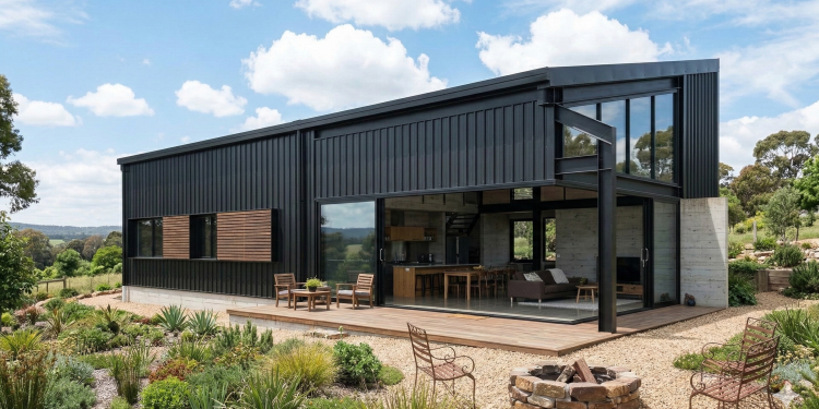 Casa industrial com vigas metálicas de 95 metros quadrados oferece flexibilidade de layout
