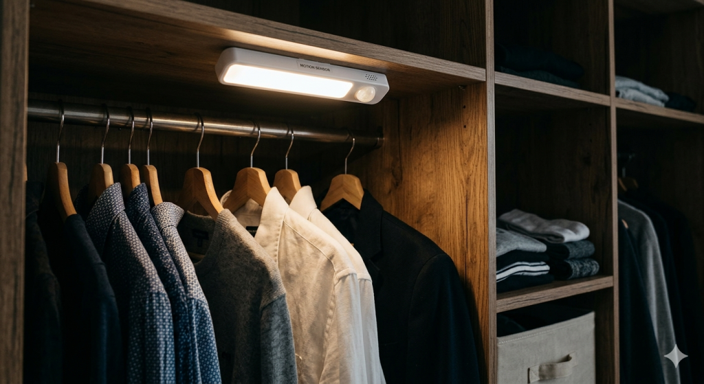Lâmpada com sensor de presença para armários dispensa reforma e vira o luxo acessível que ilumina a casa toda por 20 reais