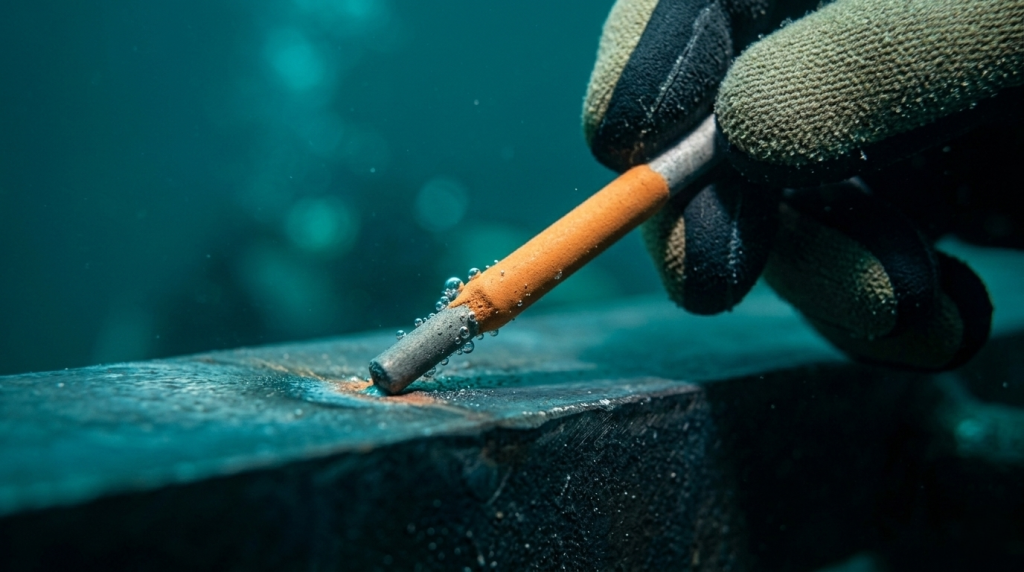 O equipamento de solda especial e altamente perigoso que permite unir peças de aço estrutural a milhares de metros embaixo da água