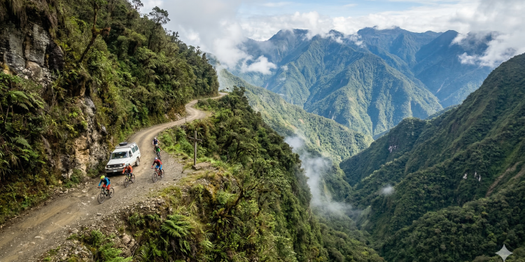 O desafio extremo na "Estrada da Morte" na Bolívia