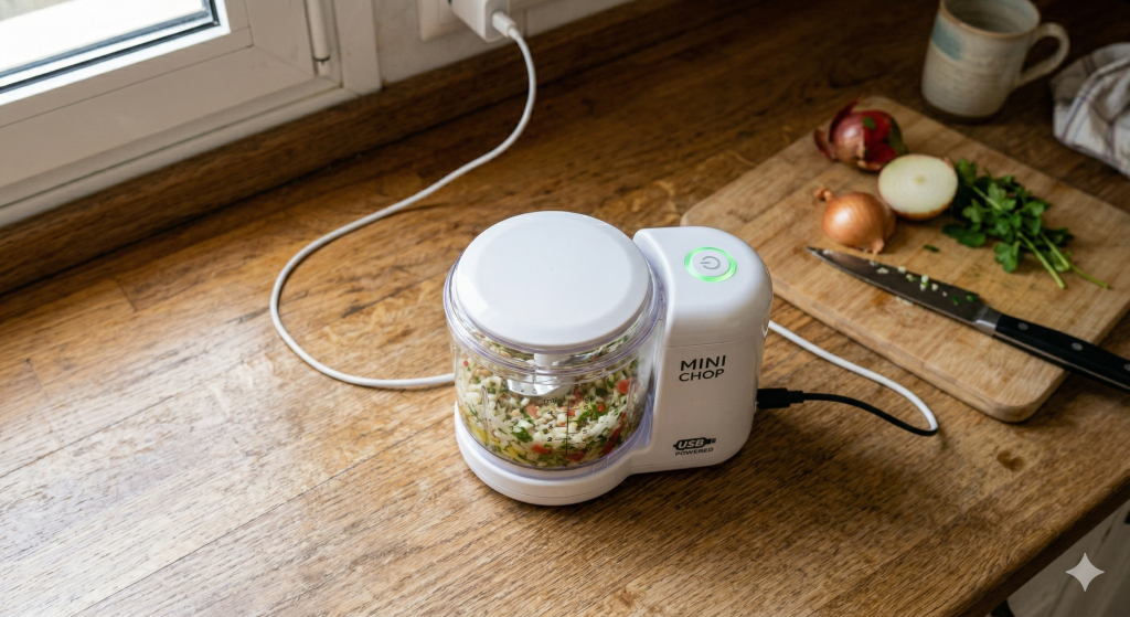 Mini processador USB de 30 reais substitui facas na cozinha