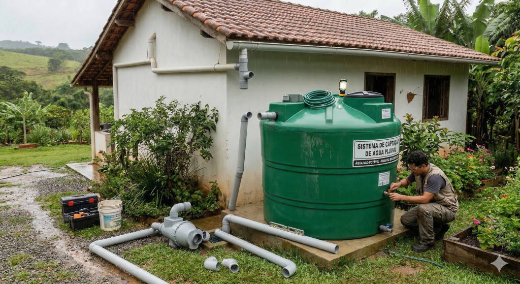 Materiais e instalação de reservatórios subterrâneos de água da chuva