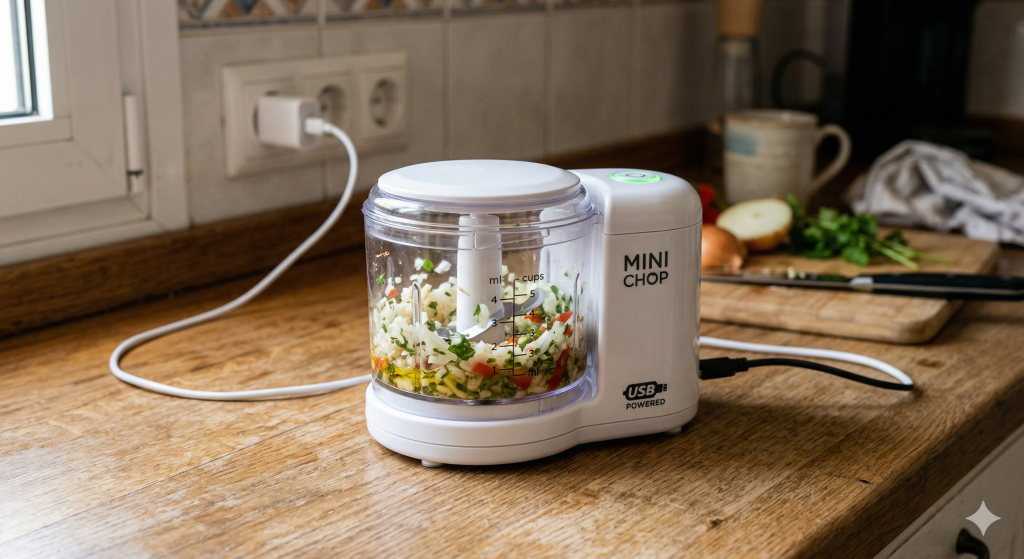 Mini processador USB de 30 reais substitui facas na cozinha