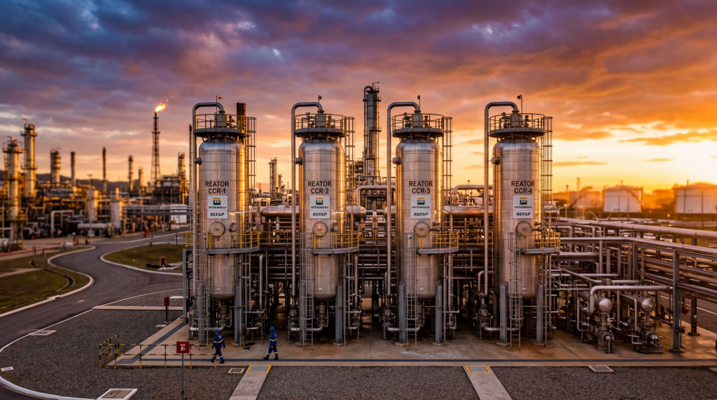 O processo que transforma nafta em gasolina premium com maior octanagem e desempenho