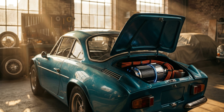 As peças exatas e o trabalho de engenharia mecânica necessários para converter um carro clássico a combustão num veículo totalmente elétrico