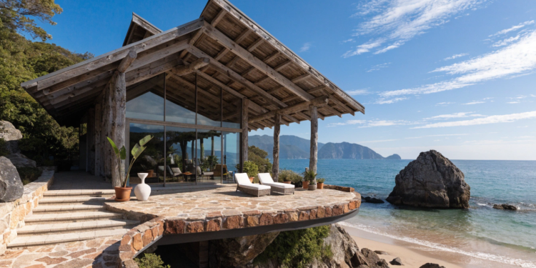 Casa rústica moderna com telhado aparente de 80 metros quadrados une conforto, estilo e integração natural
