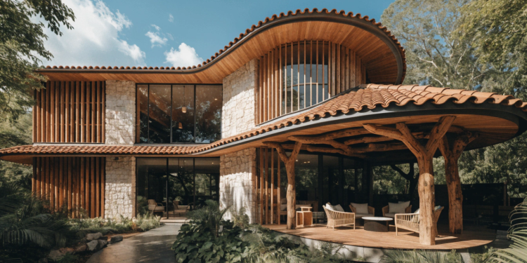 Casa tropical com ventilação cruzada e varandas de 60 metros quadrados garante conforto térmico e bem-estar